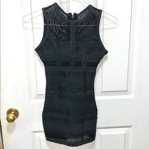 Tight, sexy black body-con mini dress ✨